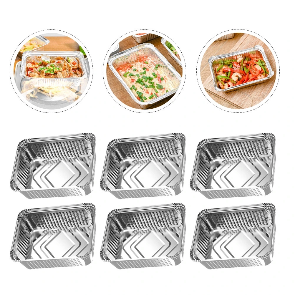 10pcs Multipurpose Tinfoil Food Pans Cooking Plates for BBQ Kitchen Gadgets (Silver)