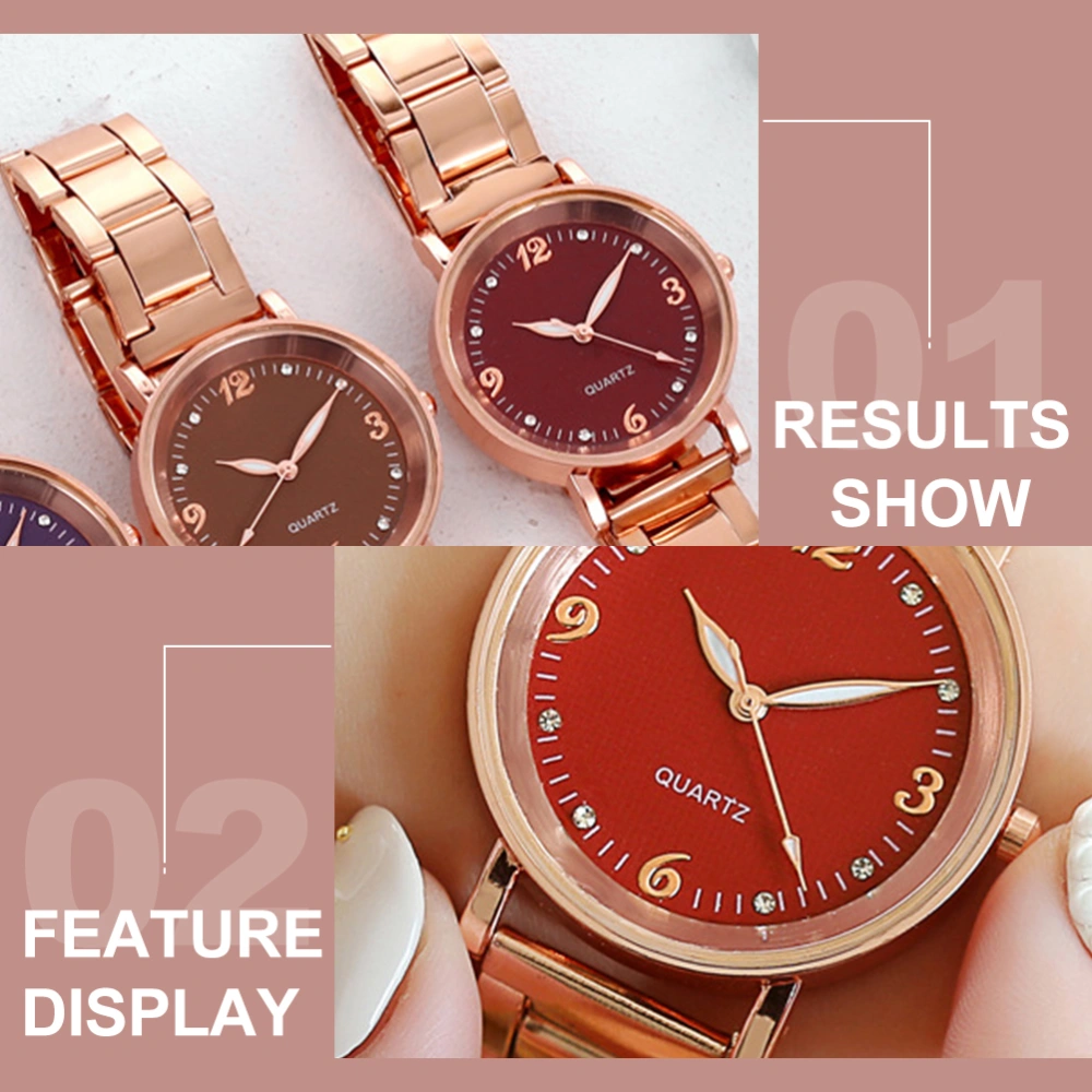 1Pc Stainless Steel Wrist Watch Women Watch Quartz Watch Luminous Watch