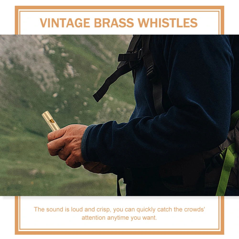 4Pcs Vintage Brass Whistles Hiking Emergency Whistles Outdoor Survival Whistles