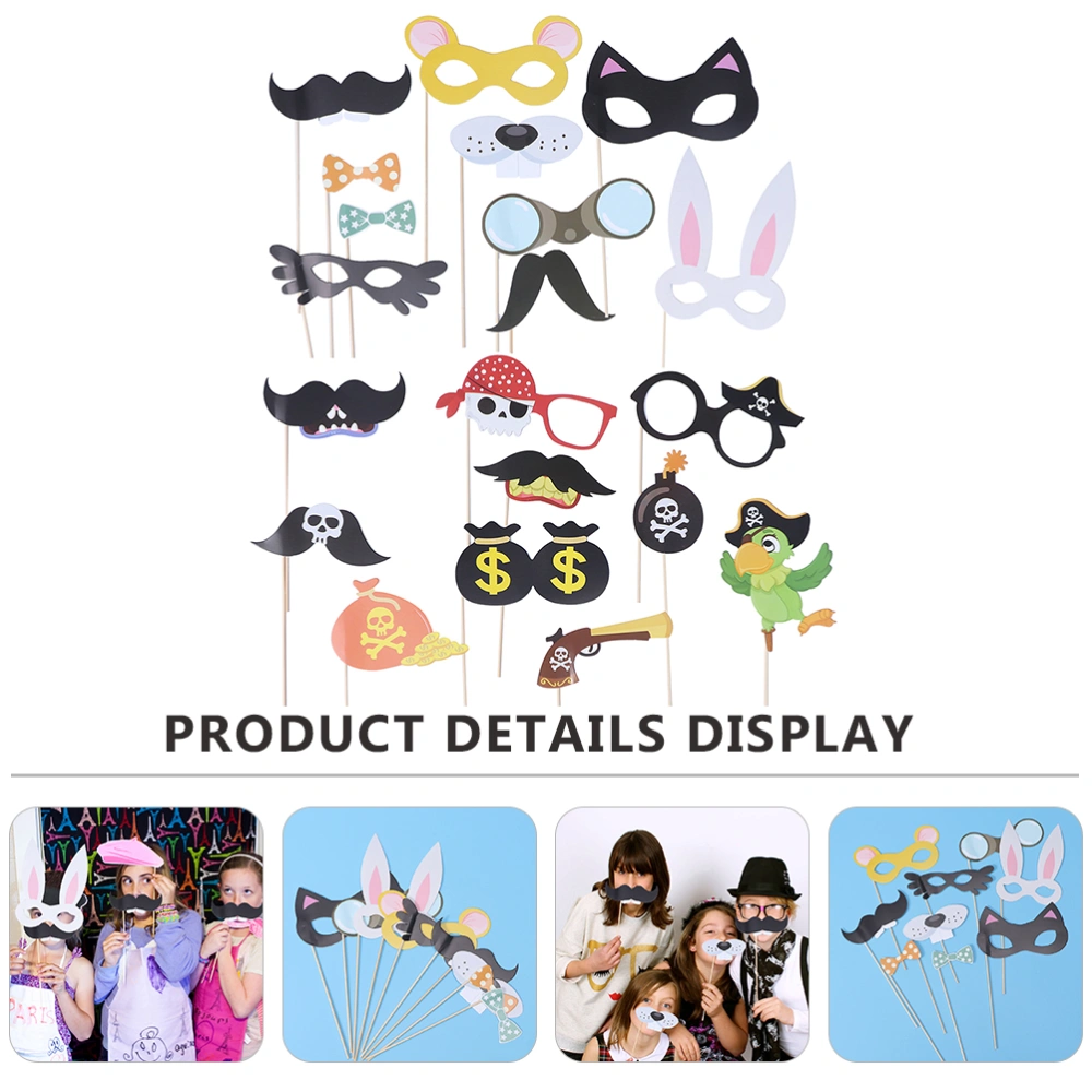 20pcs Photo Props Birthday Party Paper Children Photo Booth Props Photo Holders