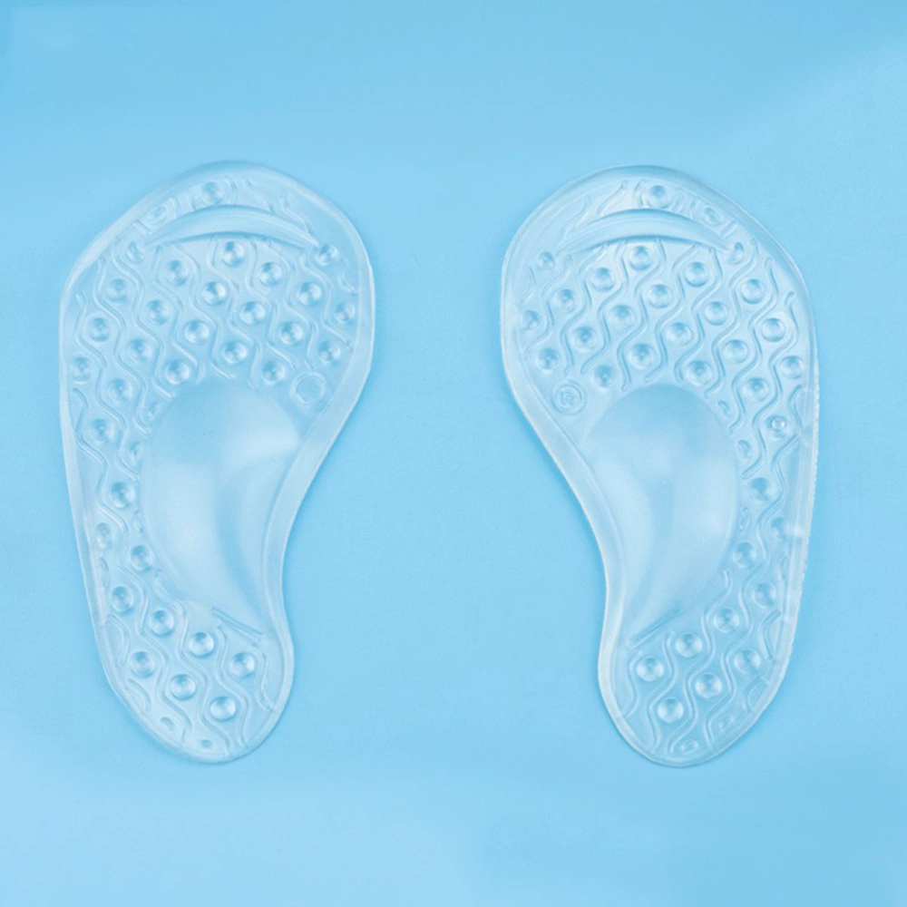 2 Pair Arch Support Silicone Gel Shoe Insoles Massage Cushions for Plantar Fasciitis and Flat Feet