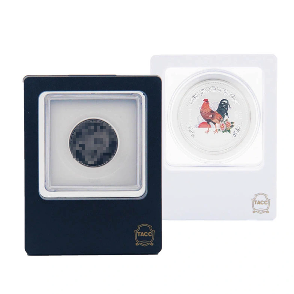 4pcs Coin Cases Clear Portable Storage Box Square Display Holder  Stamp Organizer Tray Supplies for Coin Collection (Random Color)
