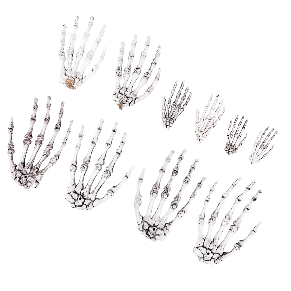 5 Pairs Halloween Realistic Skeleton Hand Bones Party Decoration Tricky Props