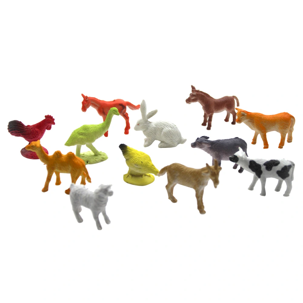 12pcs Farm Animal Model Toys Plastic Similation Toy Educational Cognition Toy Favors for Baby Kid Child