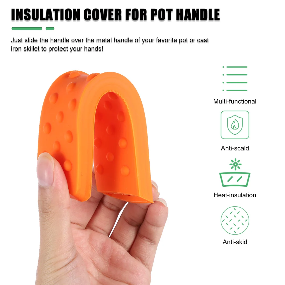 Pot Handle Cover Silicone Pan Handle Sleeve Anti-scalding Pot Holder Sleeve