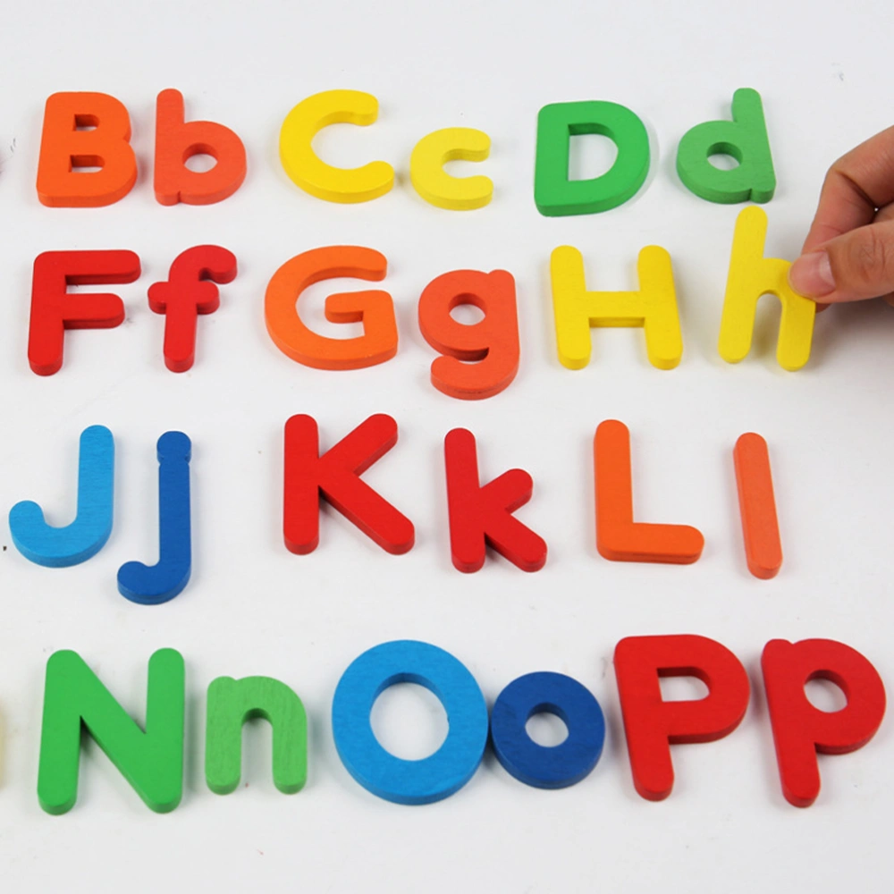 52Pcs Wooden Letter Puzzle Letter Learning Blocks Color Cognitive Toy Kids Puzzle Block