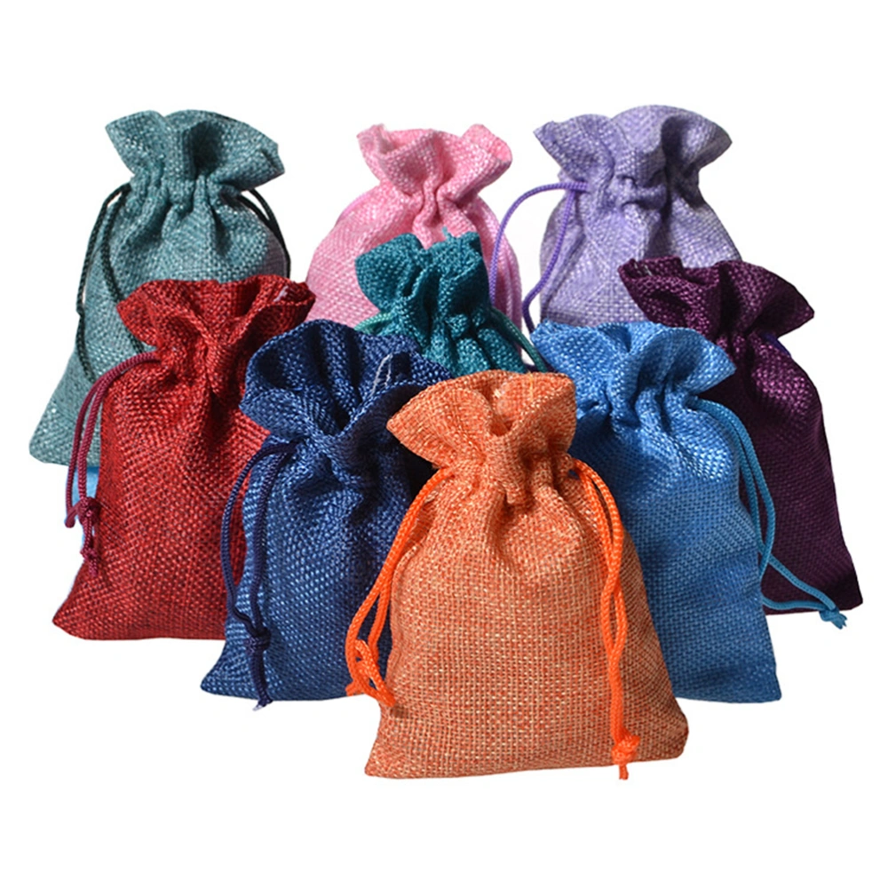 12 Pcs Creative Burlap Candy Bag Storage Bag Drawstring Pouch Eco-friendly Sandalwood Beads Organizer for Gift Jewelry Collection (Light Purple)