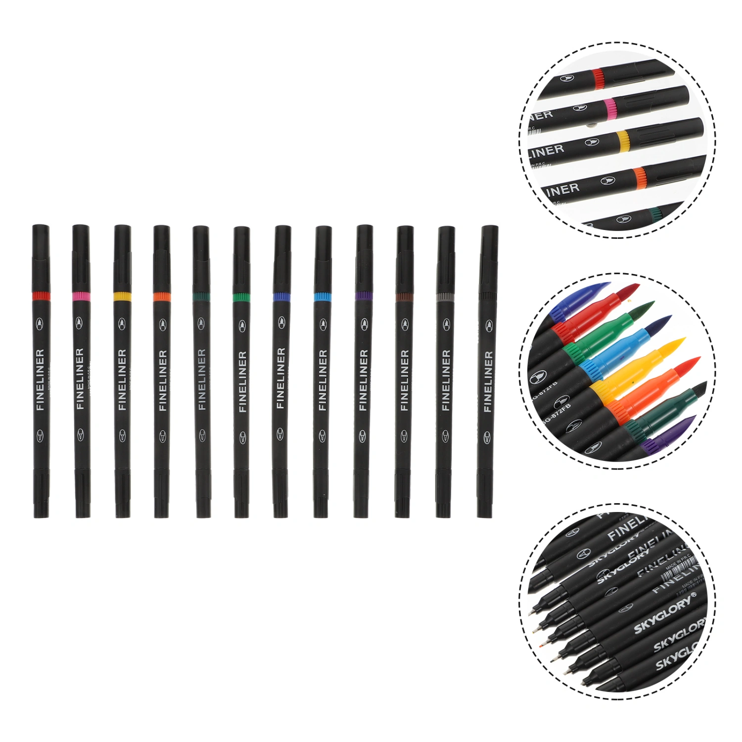 12pcs Minute End Marker Pens Art Marker Line Drawing Pens Watercolor Markers