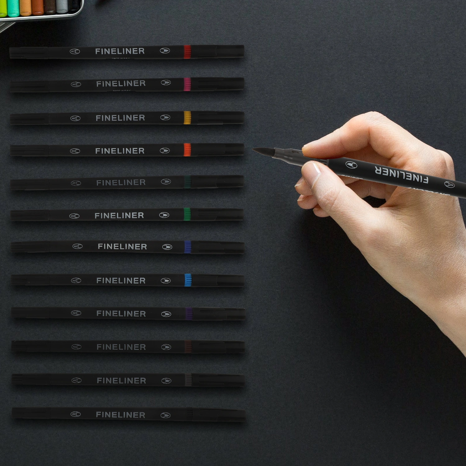 12pcs Minute End Marker Pens Art Marker Line Drawing Pens Watercolor Markers
