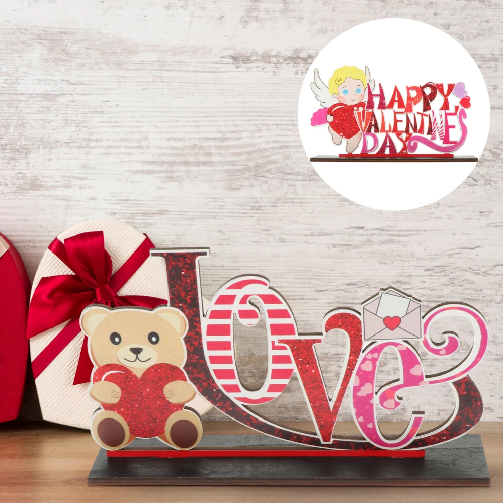 Wooden Letter Adornment Alphabet Ornament Valentine's Day Photography Prop