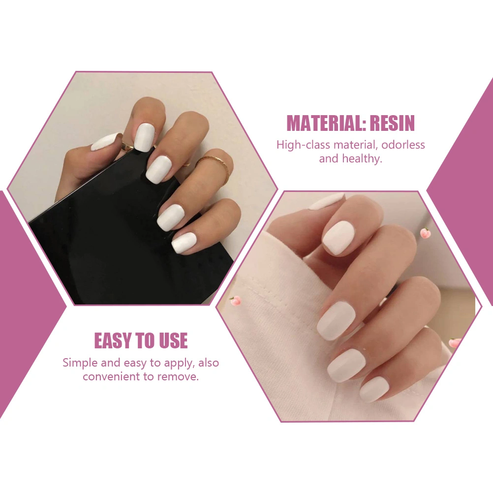2 Boxes White Fake Nail Tips Lovely Wearable False Nails Nail Art Patches