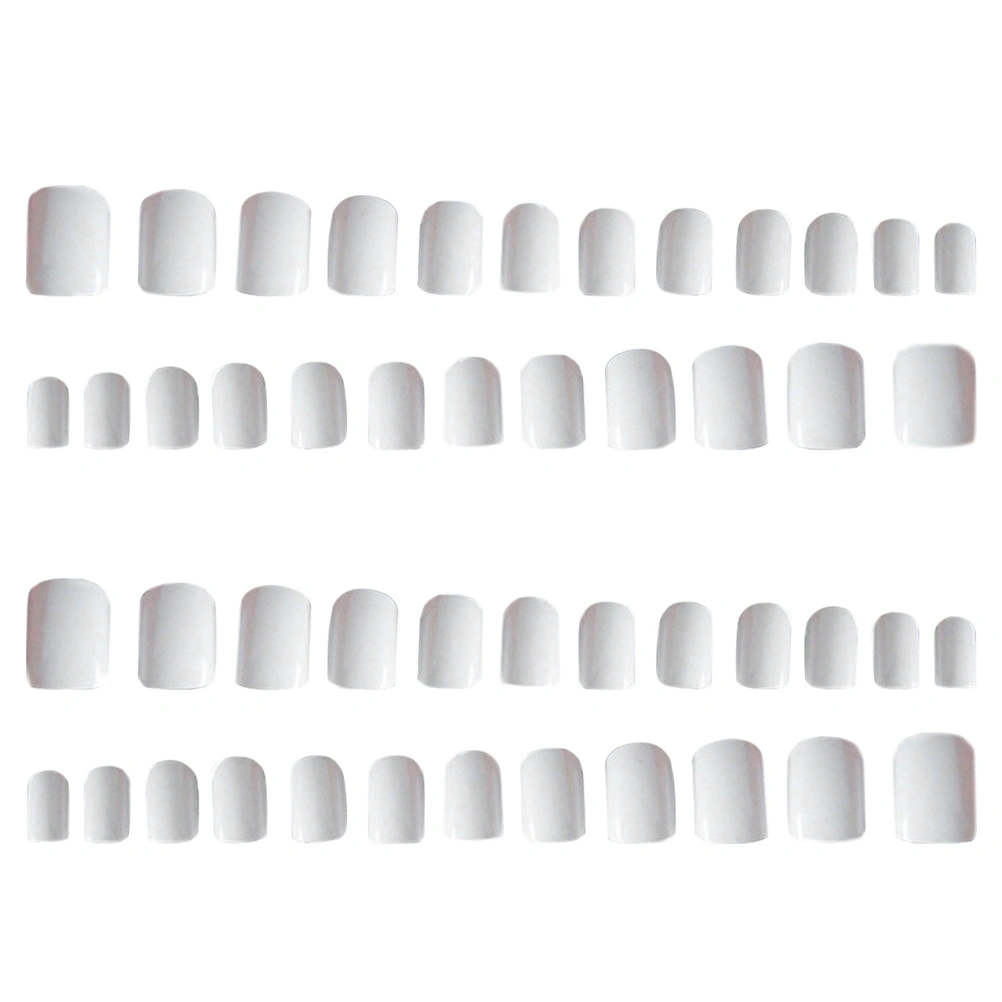 2 Boxes White Fake Nail Tips Lovely Wearable False Nails Nail Art Patches
