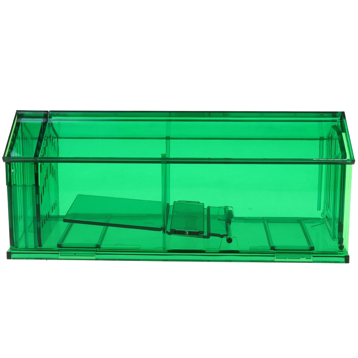 1pc Reusable Practical Plastic Mouse Traps House Shape Rat Catcher Mousetrap Cage Rat Catching Tool for Home Kitchen (Green)