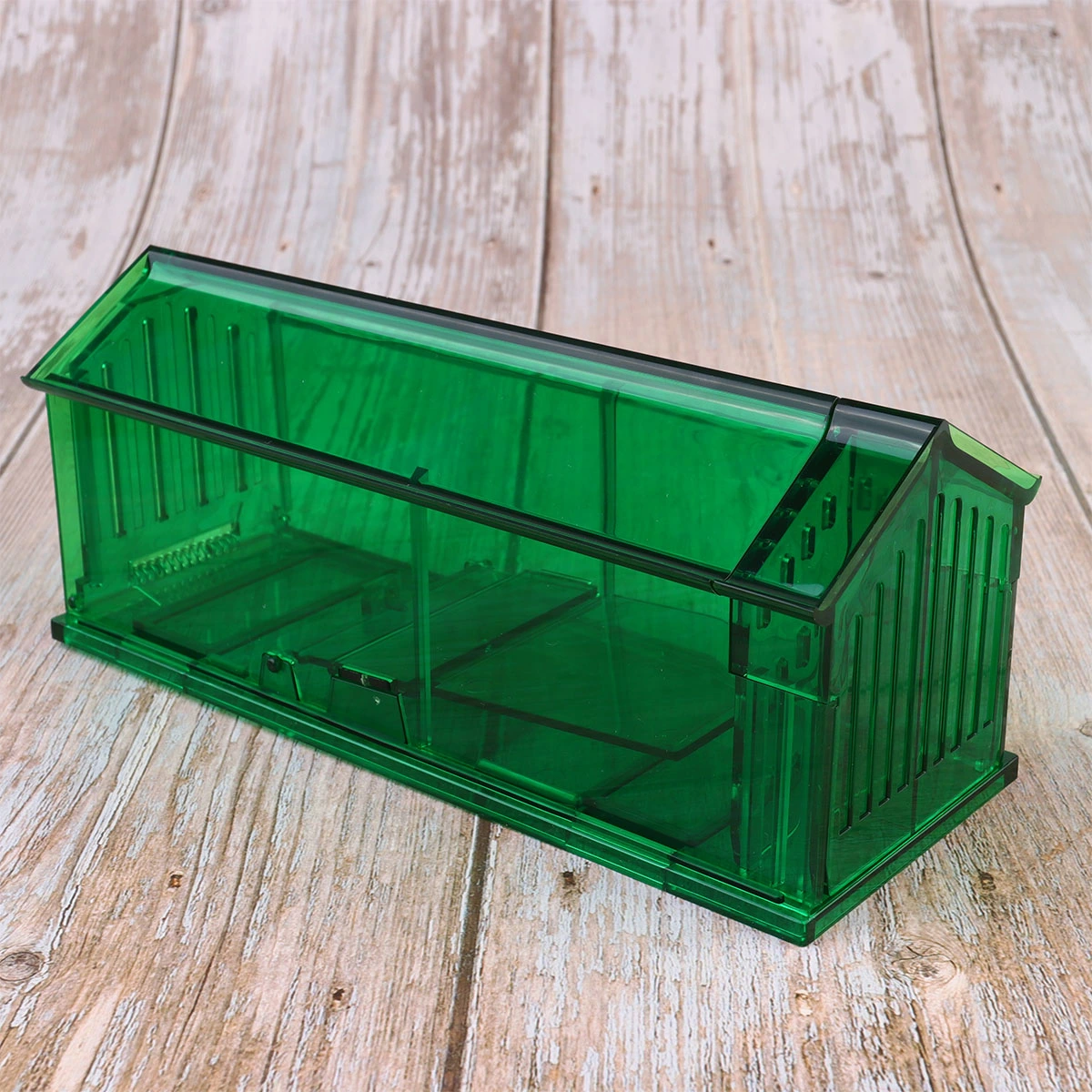 1pc Reusable Practical Plastic Mouse Traps House Shape Rat Catcher Mousetrap Cage Rat Catching Tool for Home Kitchen (Green)