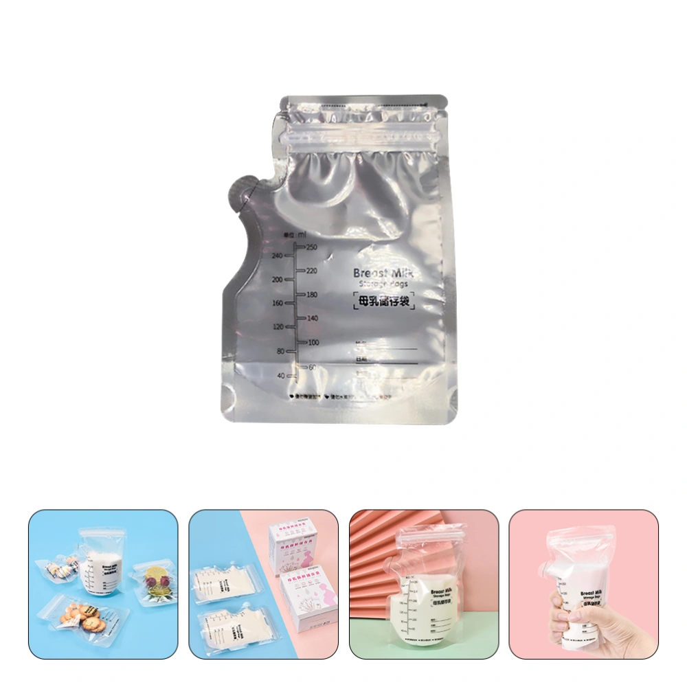 30pcs Breast Milk Bags Scaled Bag Double Zipper Disposable Breast Milk Pouch