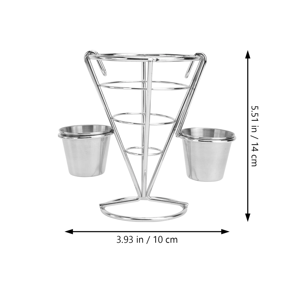 Popcorn Chicken Frame French Fries Stand Restaurant Dessert Basket Sauce Chip Holder Taper Stainless Steel Kitchen Utensils