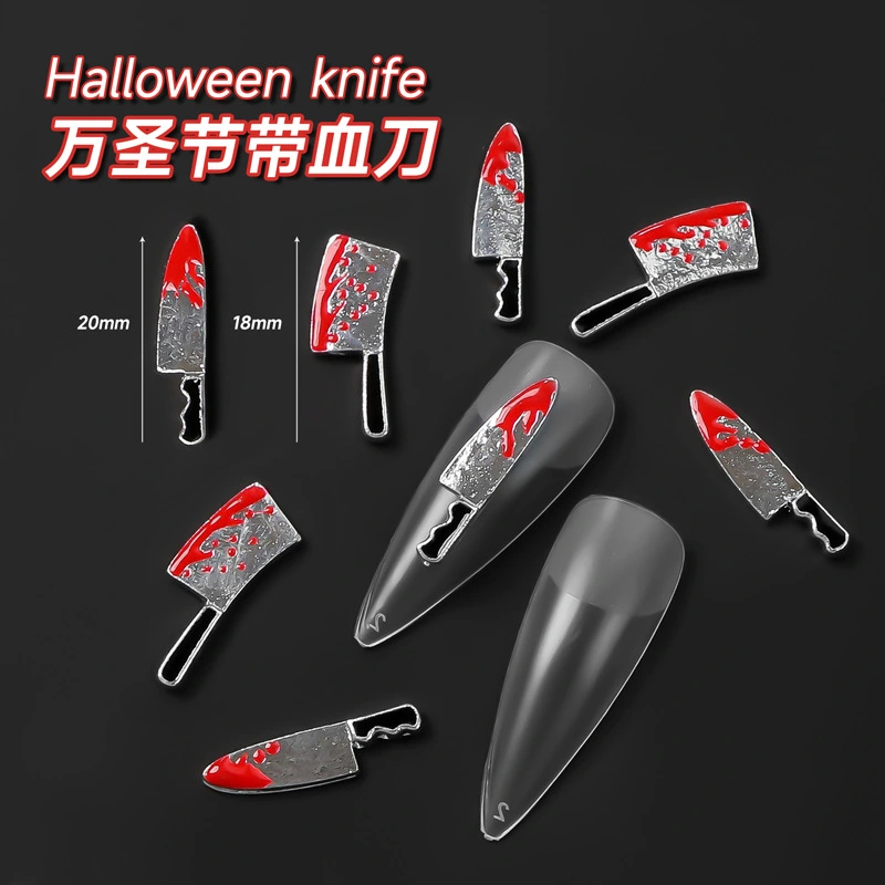 10Pcs Halloween Nail Charms Bloody Cutter Charms Nail Art Charms Women Manicure Decorations