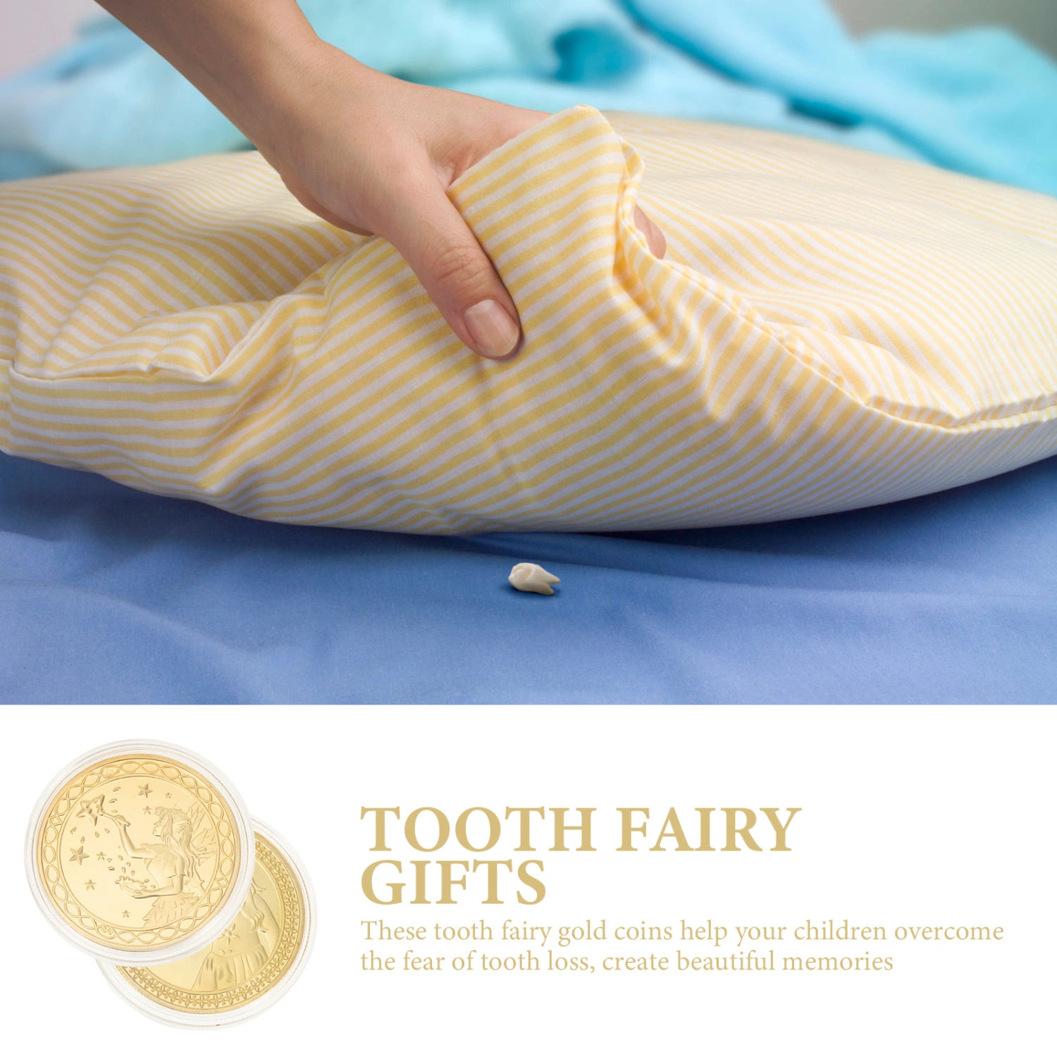 2Pcs Tooth Fairy Kit Tooth Fairy Gifts Tooth Fairy Medal Tooth Fairy Coin Commemorative Coin