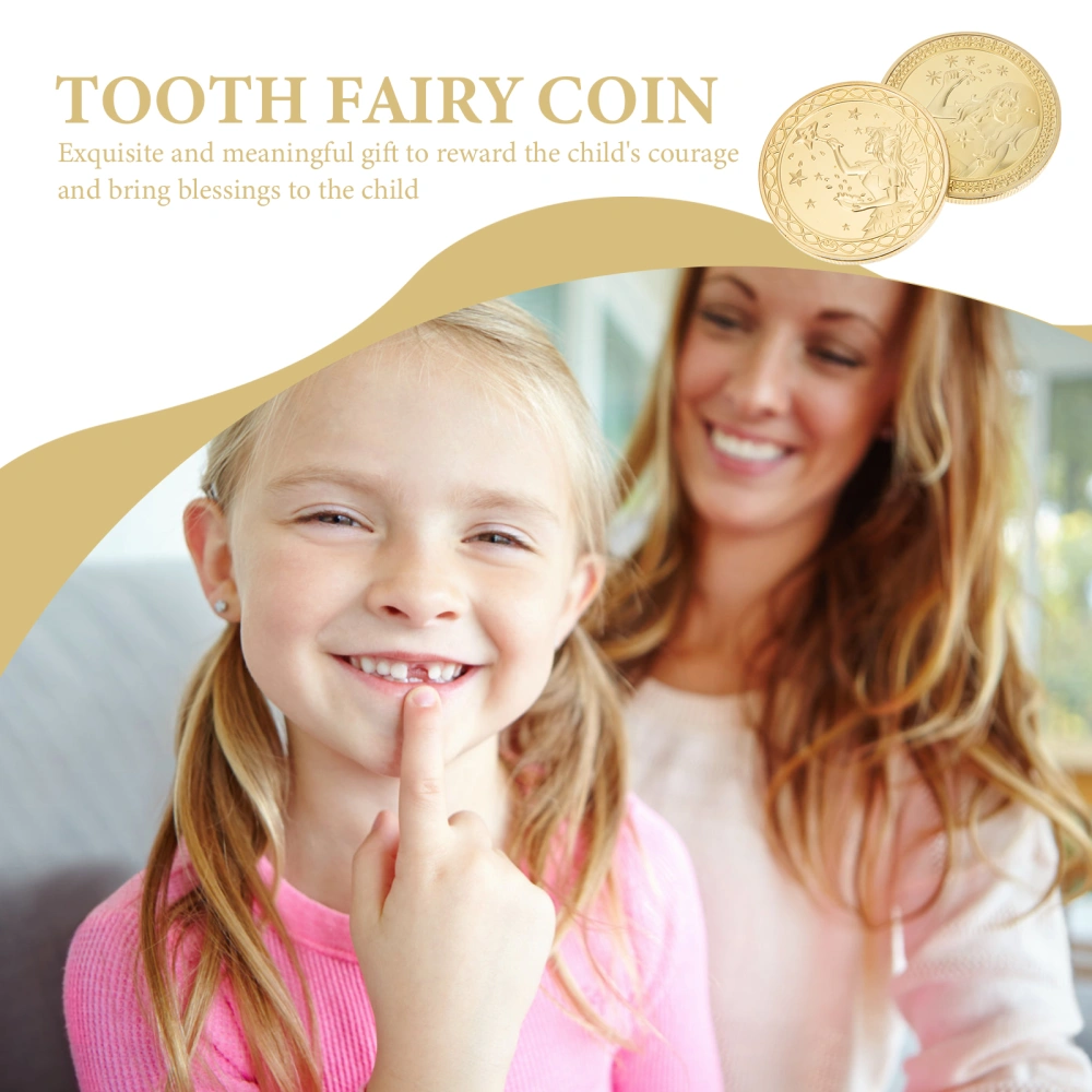 2Pcs Tooth Fairy Kit Tooth Fairy Gifts Tooth Fairy Medal Tooth Fairy Coin Commemorative Coin