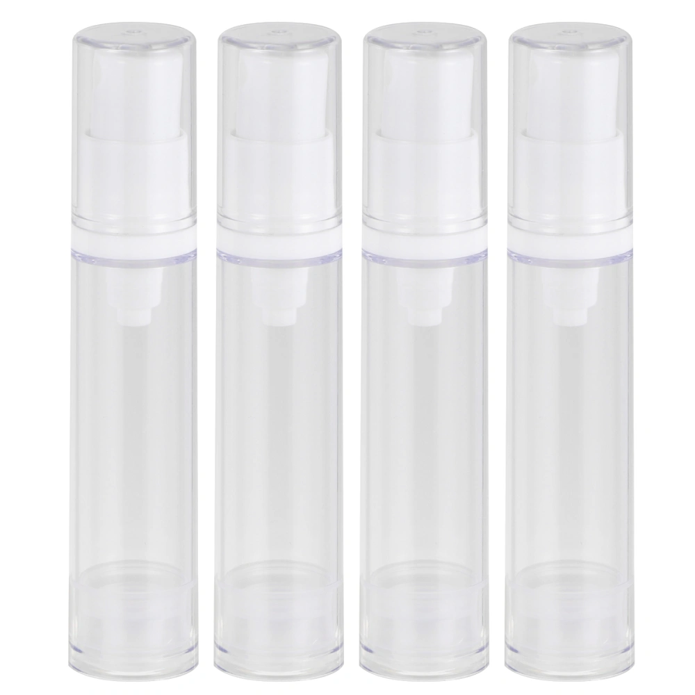 4Pcs 10ml Portable Makeup Containers Cosmetics Storage Holder Empty  Press Pump Dispenser Bottles（Spray Bottle, Transparent）