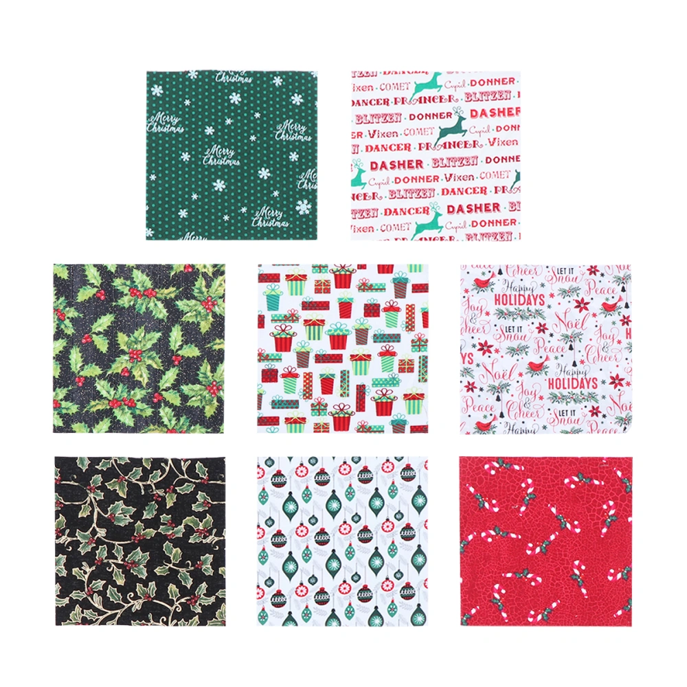 40pcs Christmas Elements Design Patchwork Cloth Cotton Floral Pattern DIY Cloth Fabric Cloth