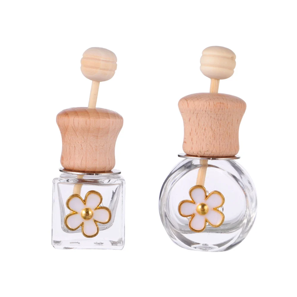 2Pcs Creative Perfume Bottle Pendant Empty Essential Oil Bottle Air Vent Clip