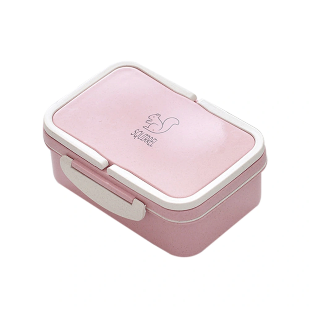 1000ML Lunch Box Portable Thermal Food Container Double Layer Rectangular Food Box Food Storage Container (Pink)