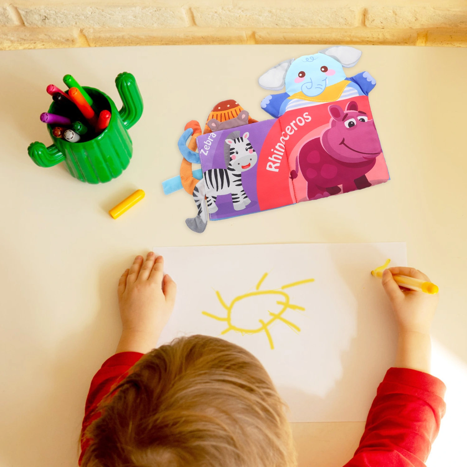 Cartoon Early Education Cloth Book Toddlers Books Toys Baby Animal Cloth Book