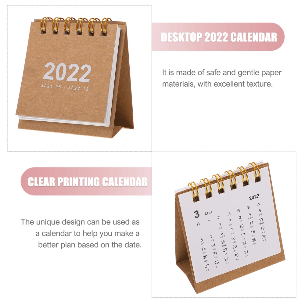 1Pc Creative 2022 Mini Calendar Simple Office Tabletop Calendar Paper Calendar