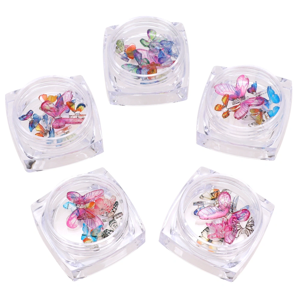 5 Boxes of Manicures Sticker Stereoscopic Resin Exquisite Nail Decoration for Women Lady