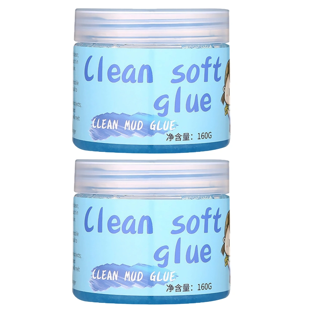 2Pcs 160g Car Cleaning Glue Keyboard Cleaning Car Cleaning Dead Corner Dust Removal Gap Sticky Dust Glue Interior Cleaning Mud Canning (Random Color)