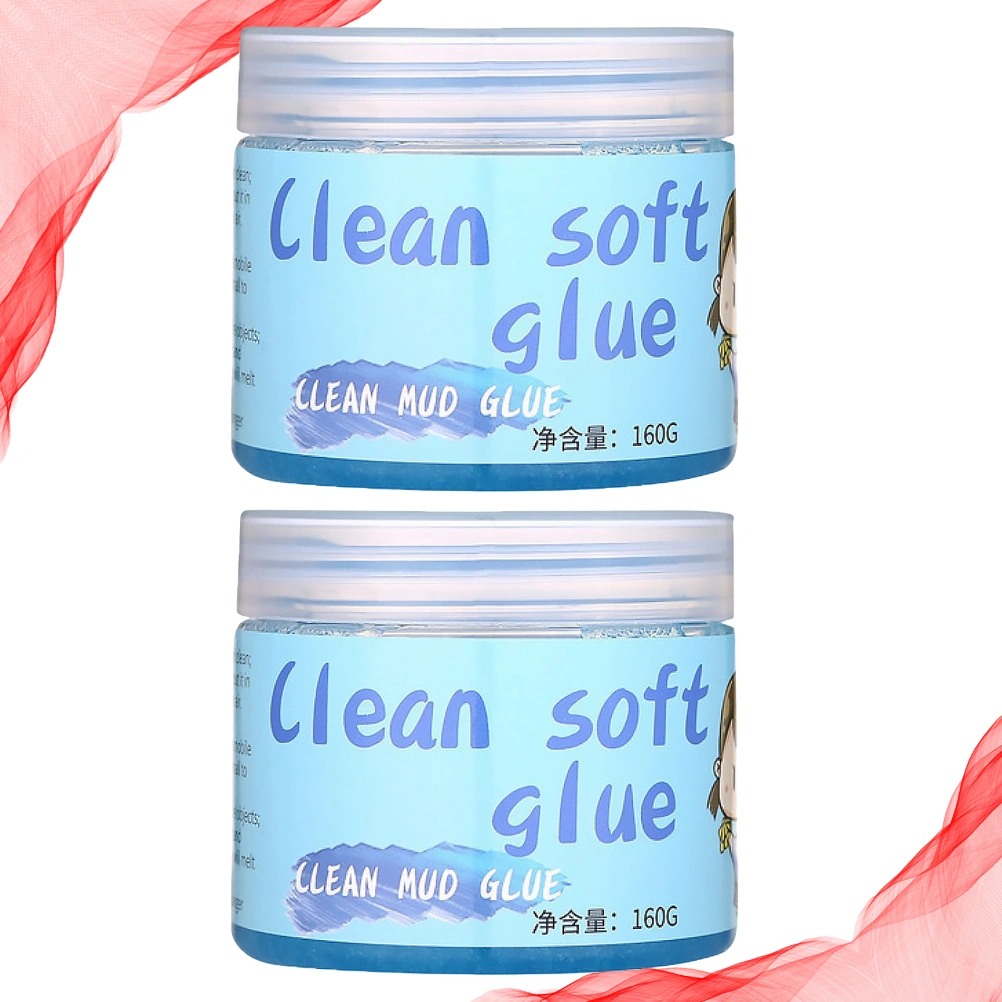 2Pcs 160g Car Cleaning Glue Keyboard Cleaning Car Cleaning Dead Corner Dust Removal Gap Sticky Dust Glue Interior Cleaning Mud Canning (Random Color)