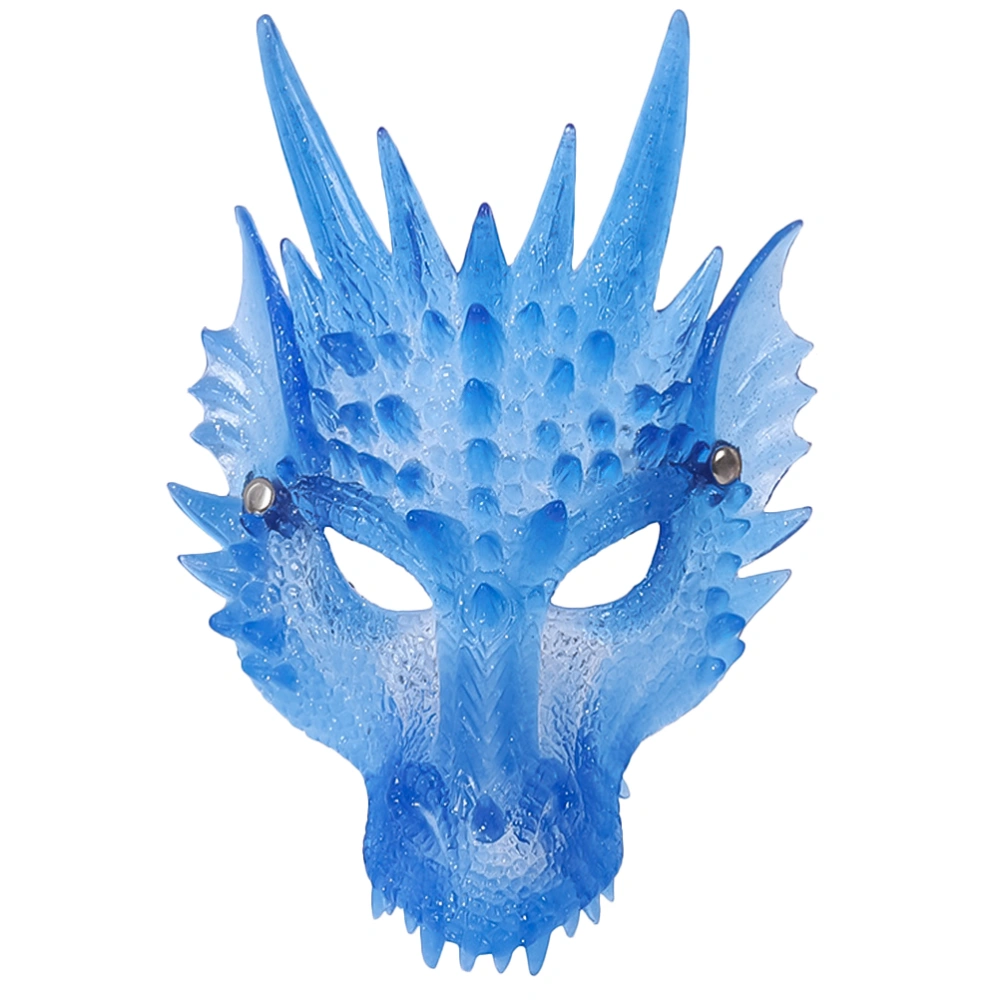 1Pc 3D Dragon Mask Costume Prop Mask Dress-up Accessory for Halloween Masquerade Cosply Costume Party Carnival Performance (Blue)