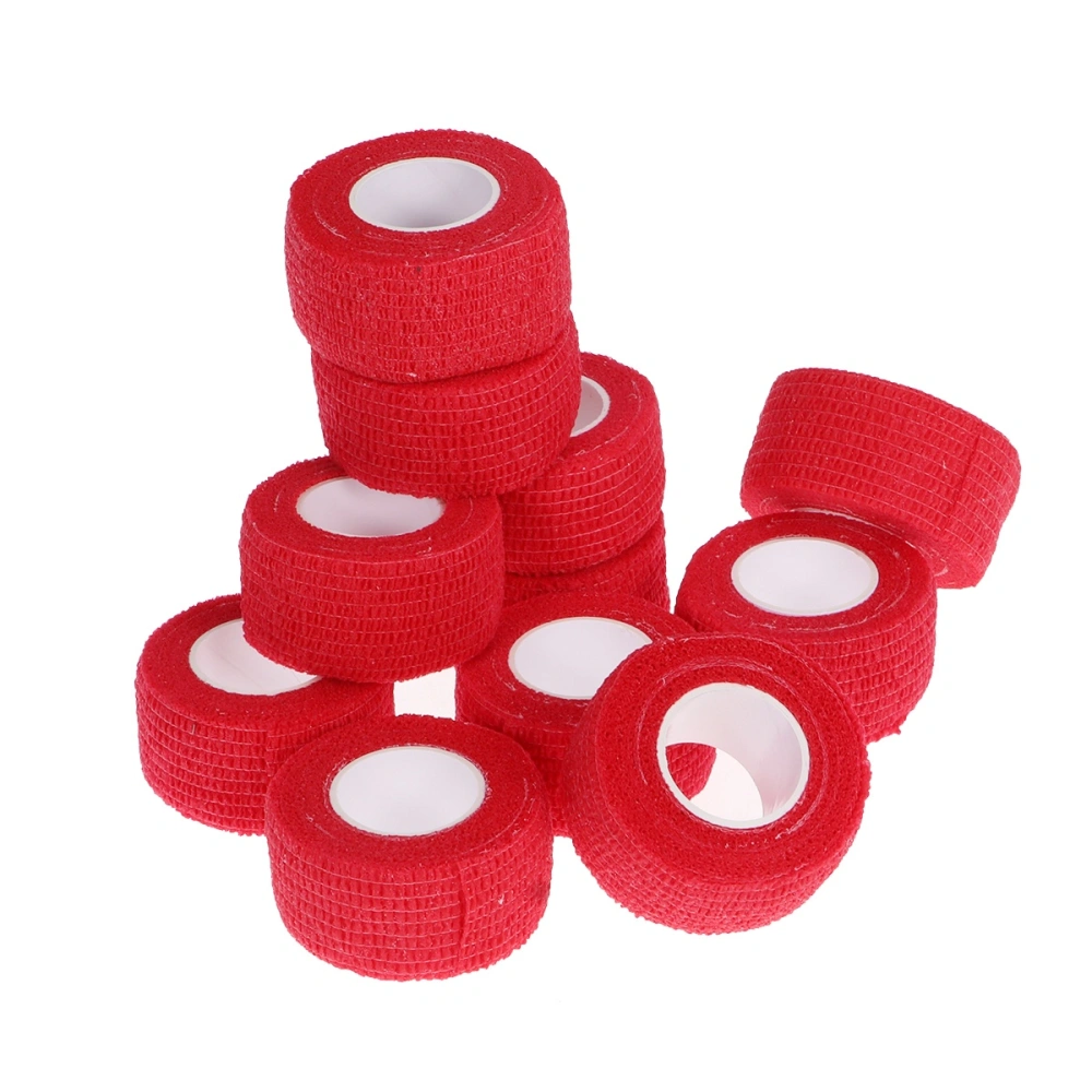 12 roll Medical Cohesive Bandages Self Adherent Wrap Tape Stretch Athletic Strong Elastic First Aid Tape(Red)