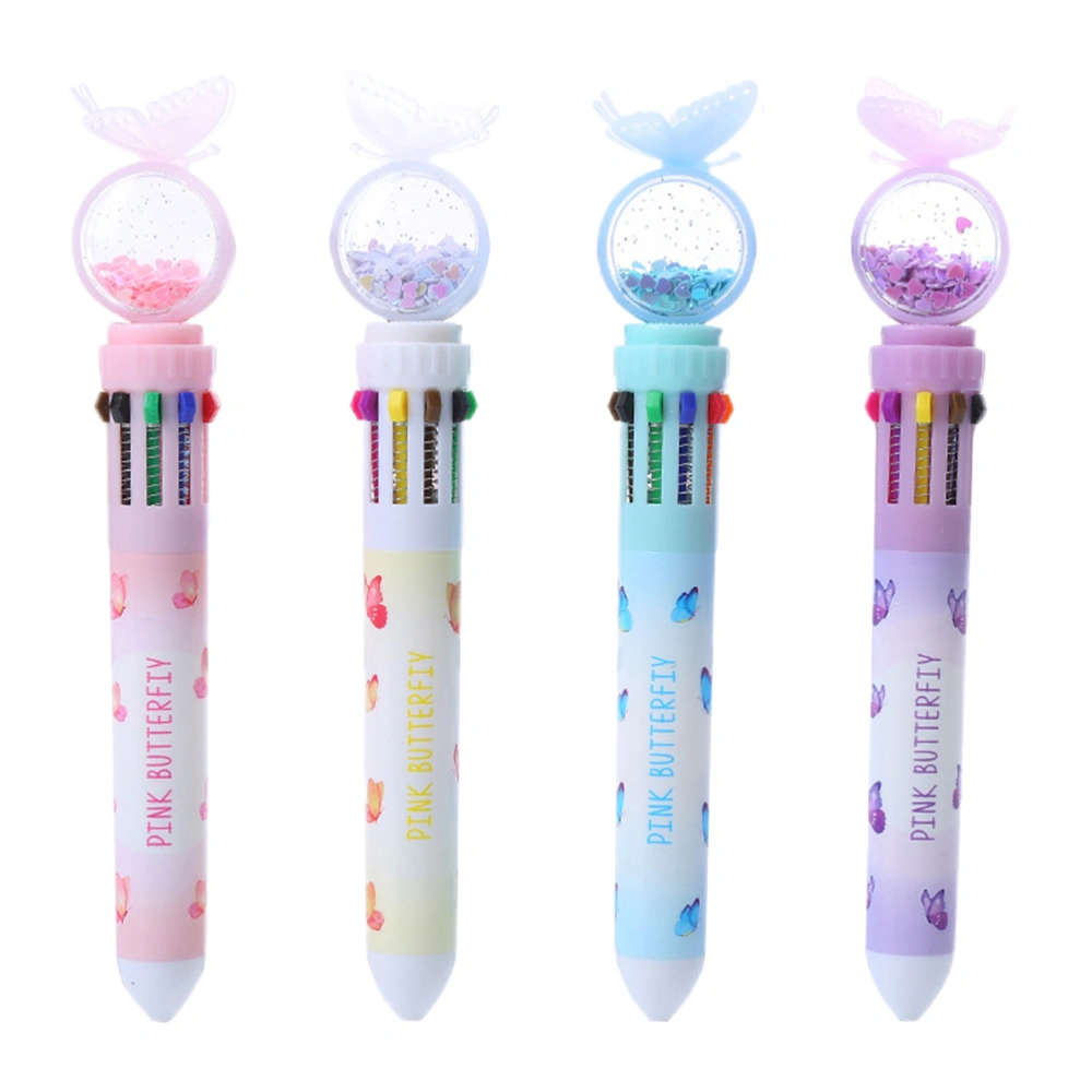 4Pcs Household Color Pens Multi-function Ballpoint Pens Convenient Children Pens