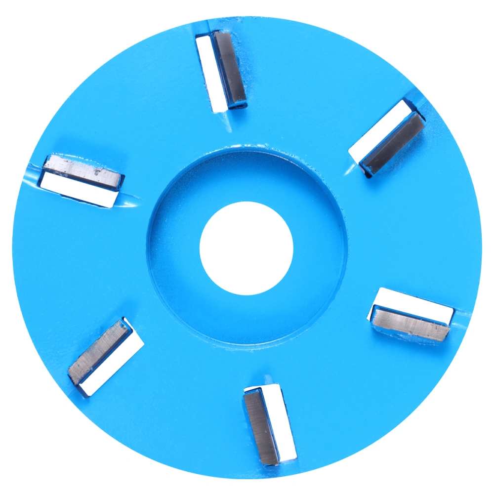 Six-tooth Grinder Disc Wood Carving Disc Milling Cutter for 16mm Aperture Angle Grinder Flat Carving Craft Supplies (Blue)