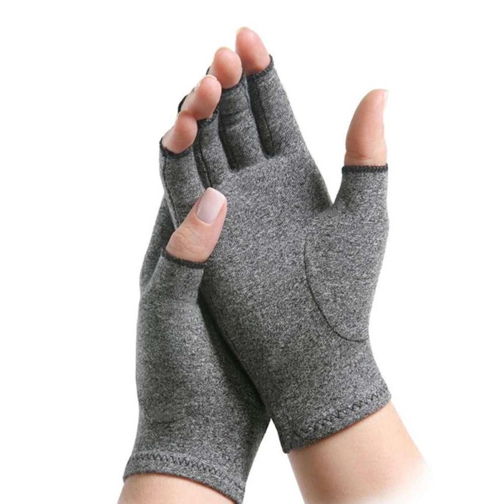 One Pair Women Men Arthritis Gloves Open Finger Arthritis Gloves Compression Gloves Size M