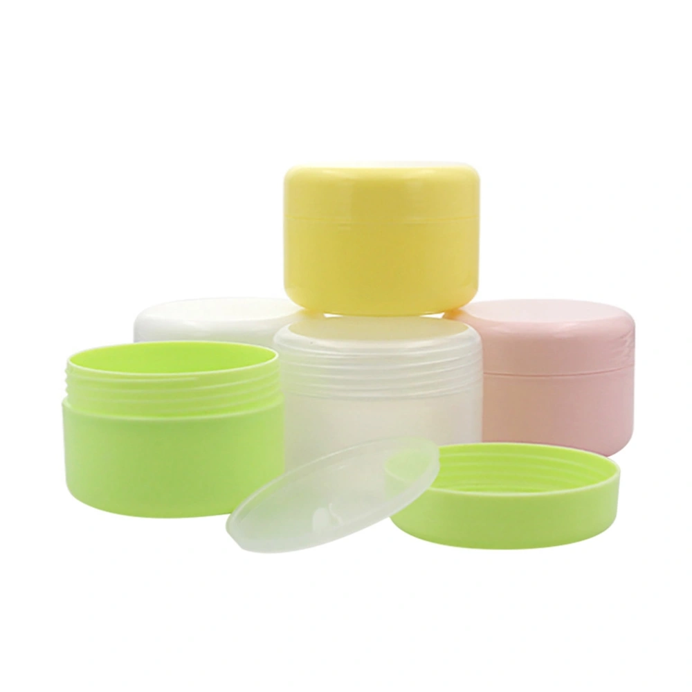 20pcs 20g Small Travel Bottles Portable Cosmetic Container Empty Cream Facial Mask Cosmetic Jar Pot (Green + Pink + White + Transparent + Yellow, 4pcs for Each Color)