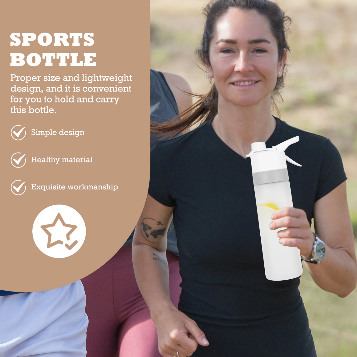 Sports Water Bottle Decorative Water Bottle Portable Outdoor Water Bottle Fitness Water Bottle