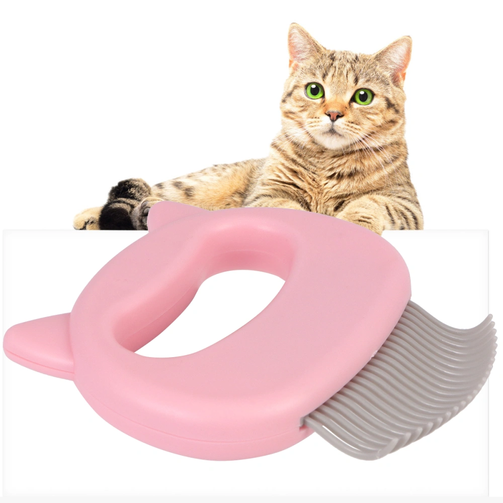 Cat Ears Design Pet Comb Relaxing Massager Hair Removal Brush Pet Grooming Tool for Cat Dog (Pink)