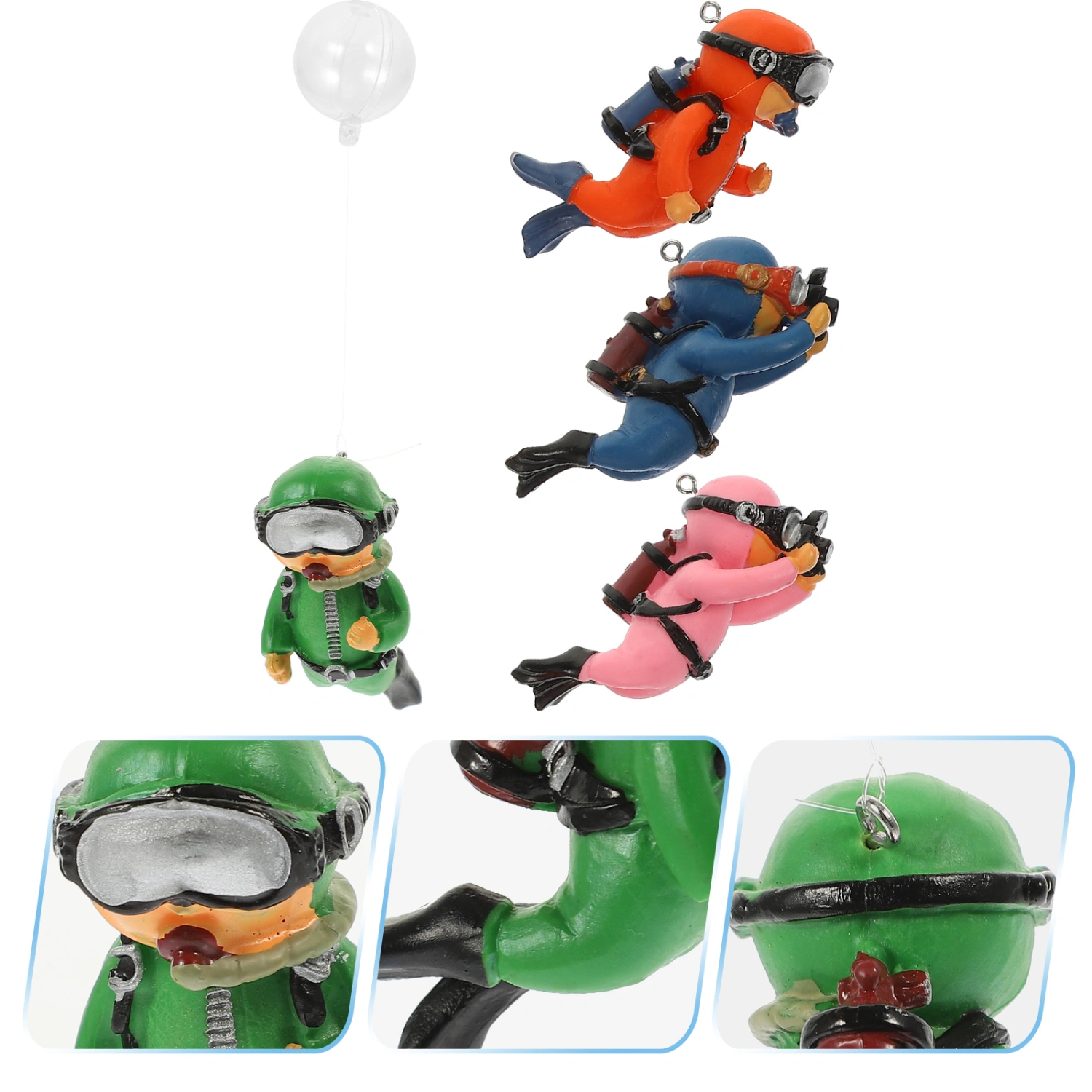 4Pcs Fish Tank Decorations Floating Diver Ornaments Aquarium Diver Decorations Fish Tank Accessories