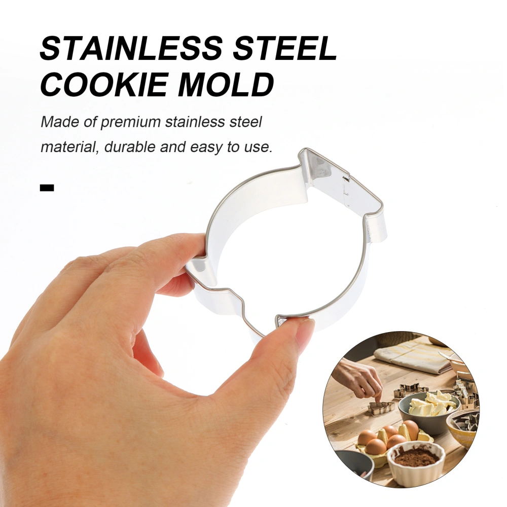 6Pcs Stainless Steel DIY Molds Cookie Biscuit Molds Baking Tools (Silver)