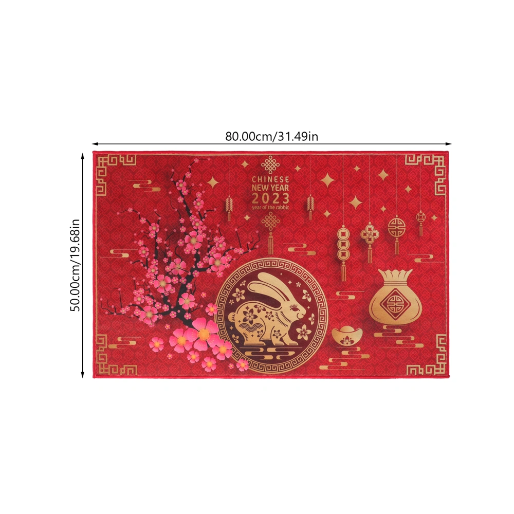 Indoor Door Mat New Year Front Door Mat 2023 Rabbit Year Rug Chinese Style Doormat