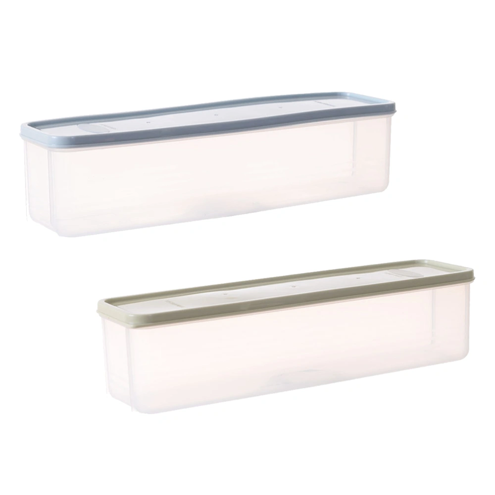 2 Pcs Plastic Crisper Storage Box with Lid Refrigerator Storage Box Dustproof Storage Container Food Storage Container for Kitchen Fridge(Random Color)