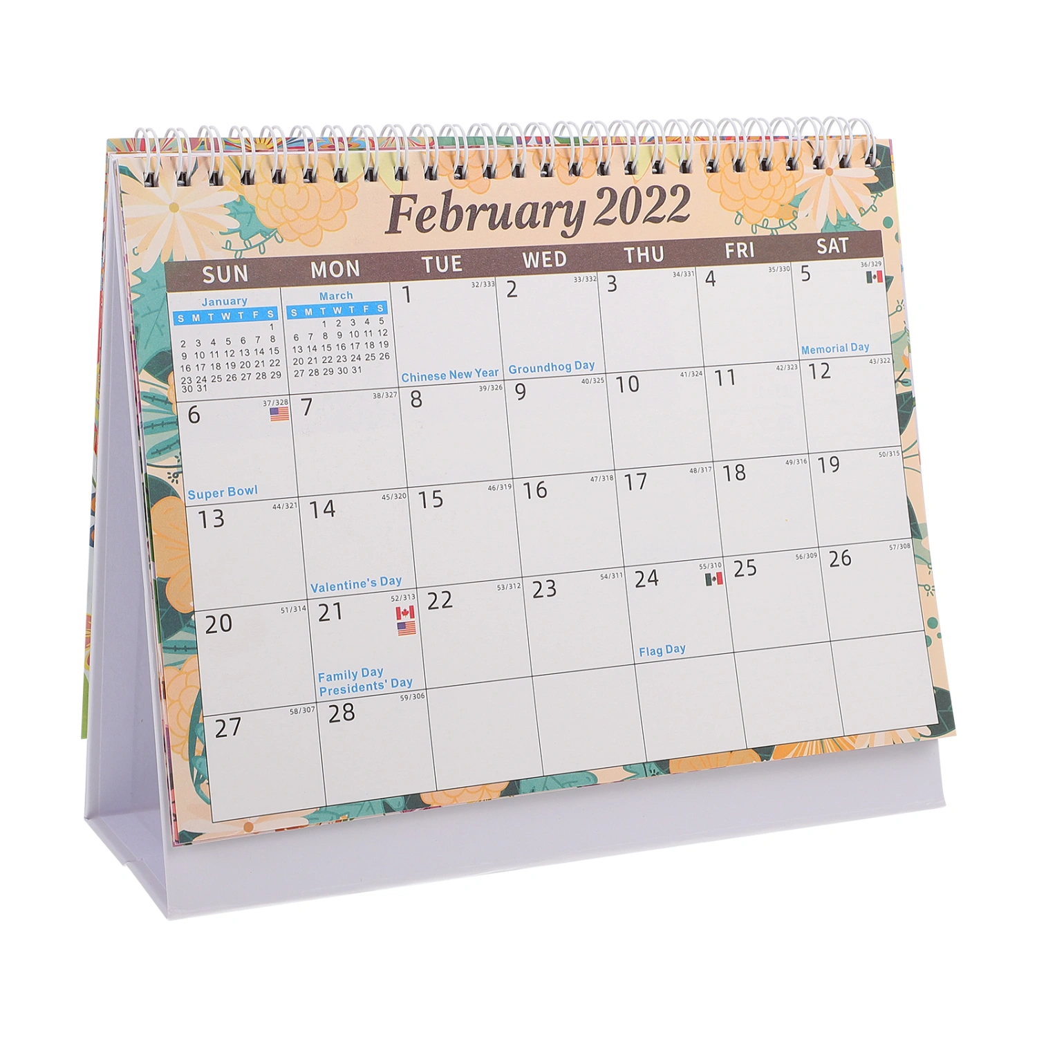 1pc Desktop 2022 Countdown Calendar Table Paper Coil Calendar Agenda Calendar