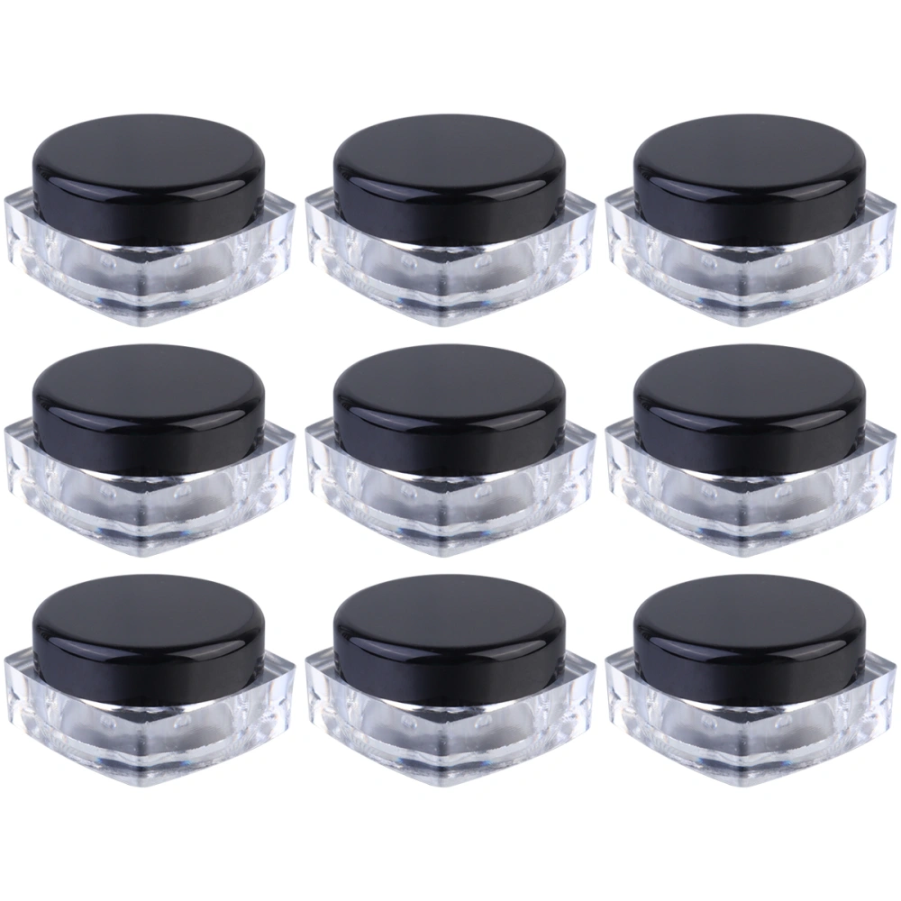 100pcs Cosmetics Sample Bottles Make-Up Storage Bottles for Face Cream Lip Protector (Assorted Color, Black Cover)