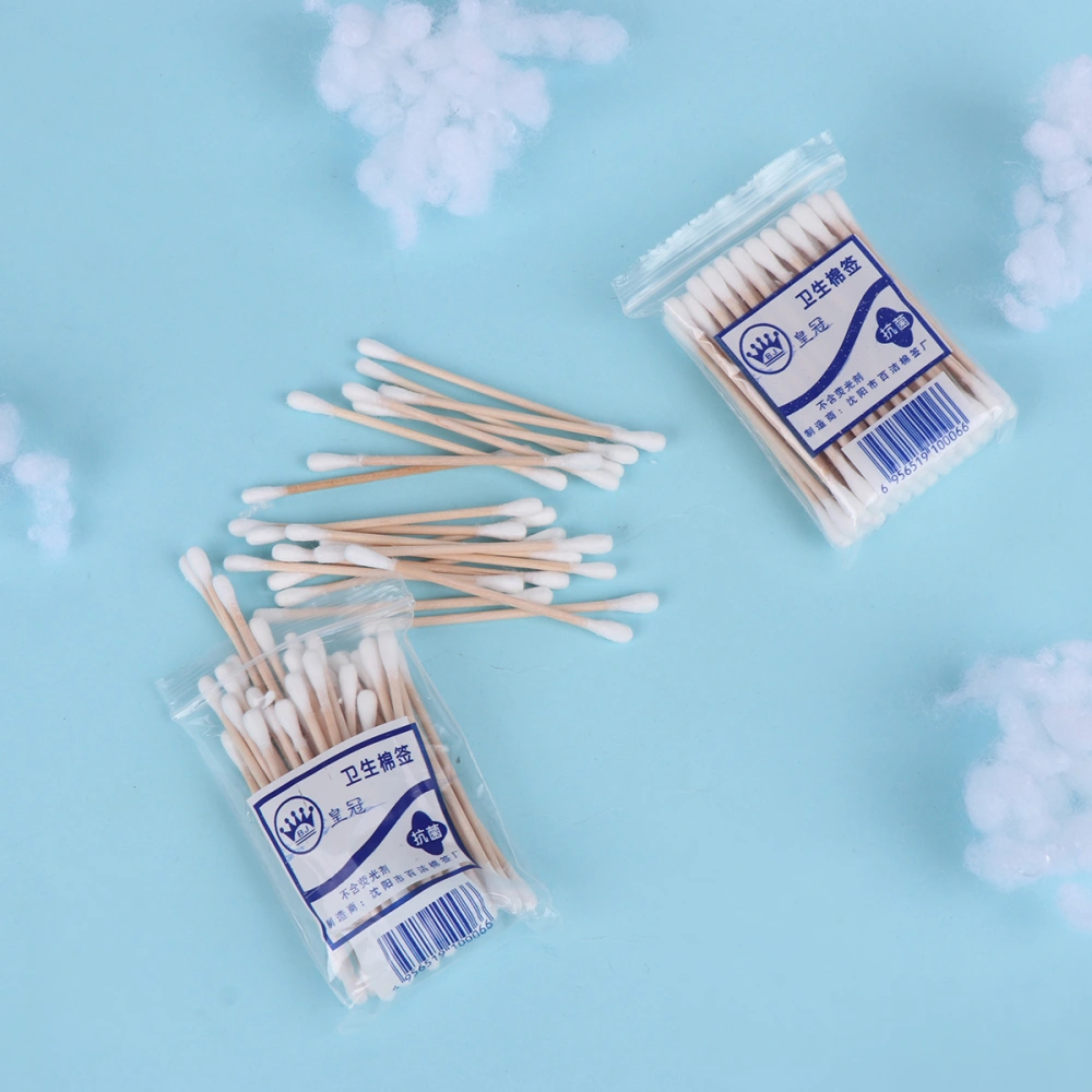 1000pcs Disposable Stick Cotton Swabs Double Tipped Cotton Stick Swab Cleaning Tool (50pcs A Pack)