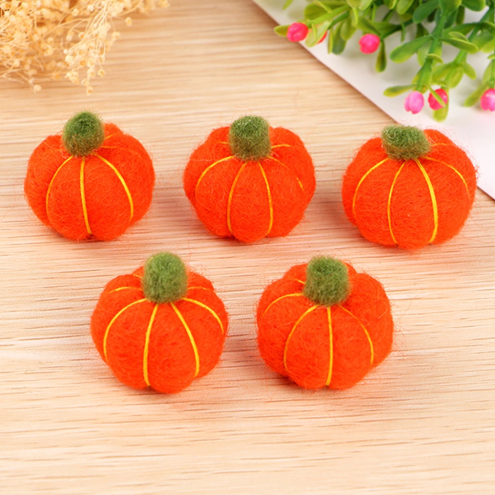 6 Pcs Wool Felt Pumpkin Craft Ball Garland Pumpkin Felt Banner Garland