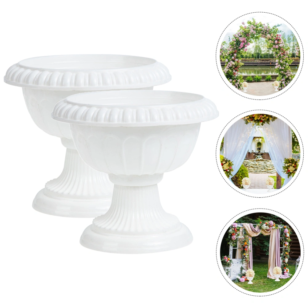 2Pcs Roman Flower Pot Vintage Style Urn Planter Classic Traditional Roman Planter