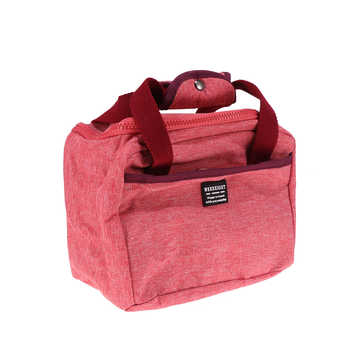 Reusable Lunch Tote Bag Oxford Cloth Waterproof Insulated Lunch Bag Lunch Box Tote Bag Handbag Cooler Bag for Adults Kids (Dark Red)